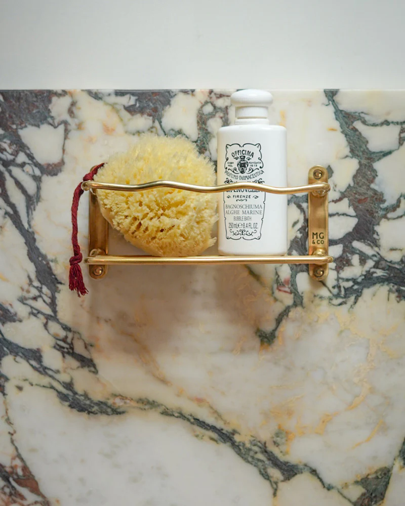 Wave Shower Caddy Shelf, Brass - Image 3