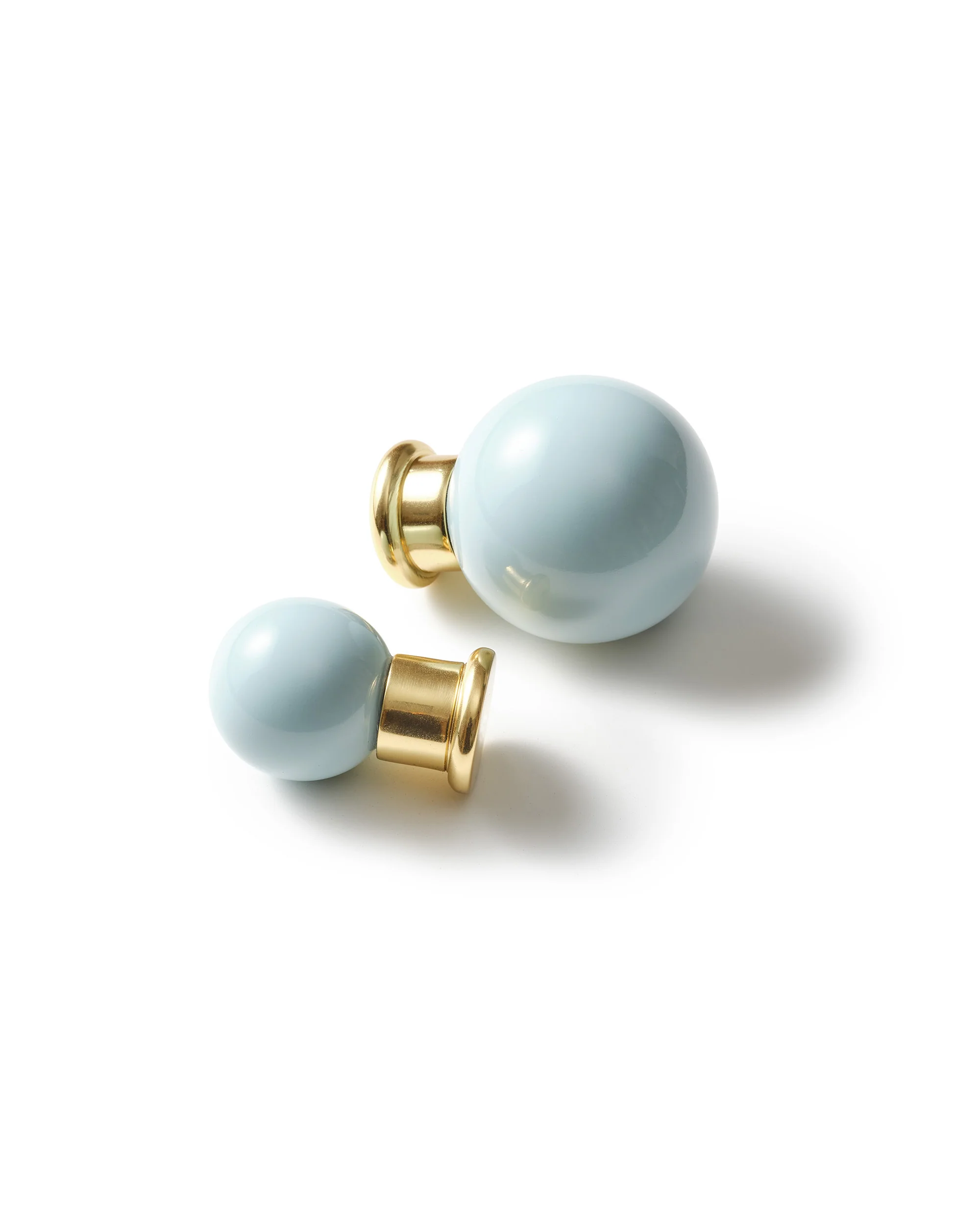 Coloured Knob, Pale Blue, Brass - Image 4