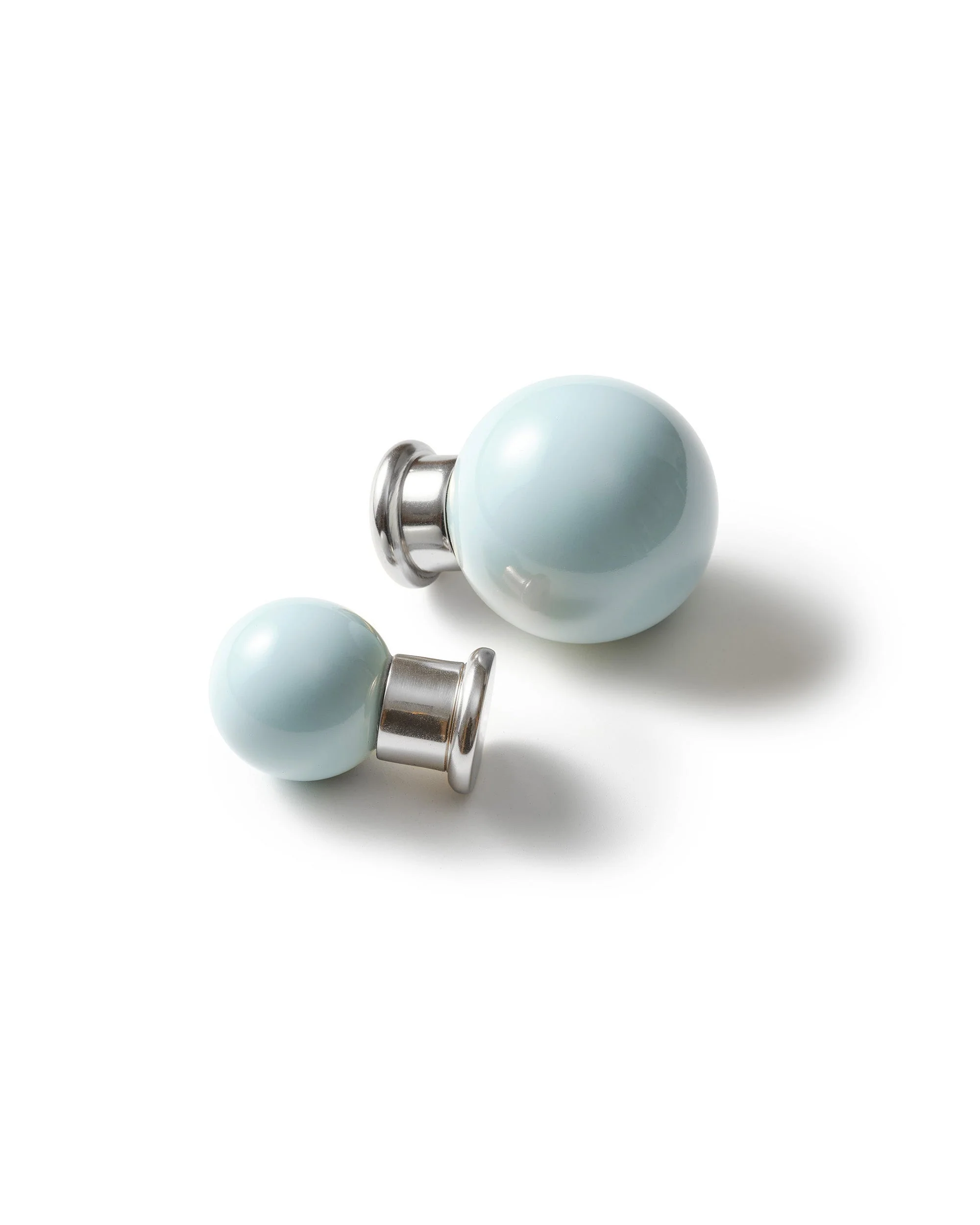 Coloured Knob, Pale Blue, Nickel - Image 3
