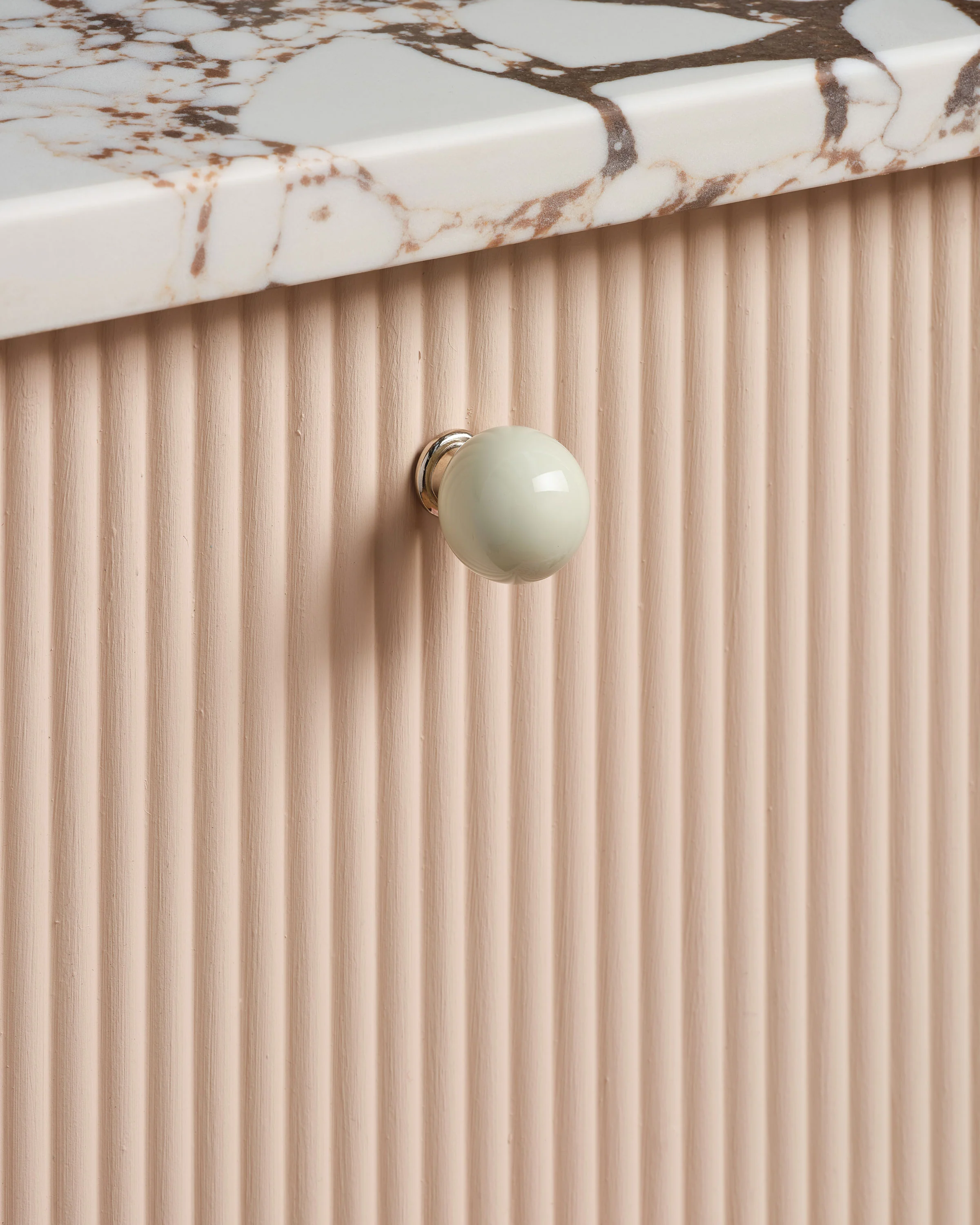 Coloured Knob, Putty, Nickel - Image 2