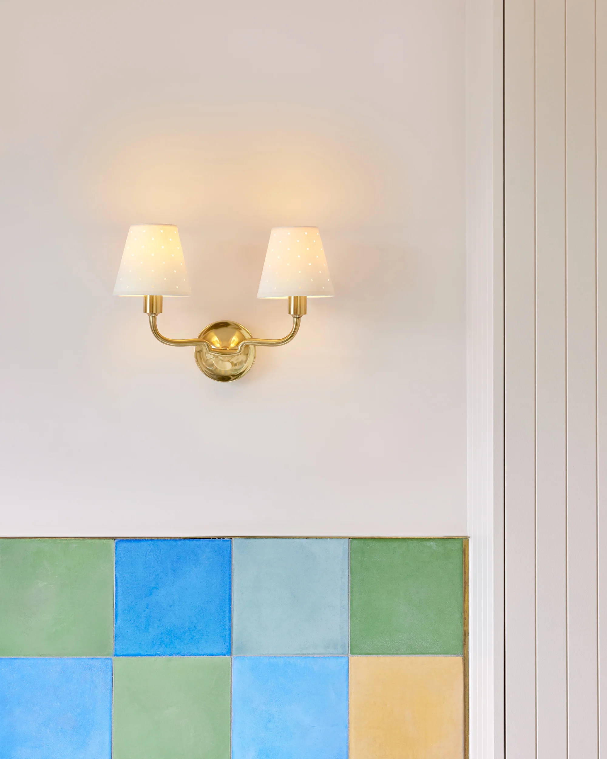 Double Wall Light, Aged Brass - Image 2