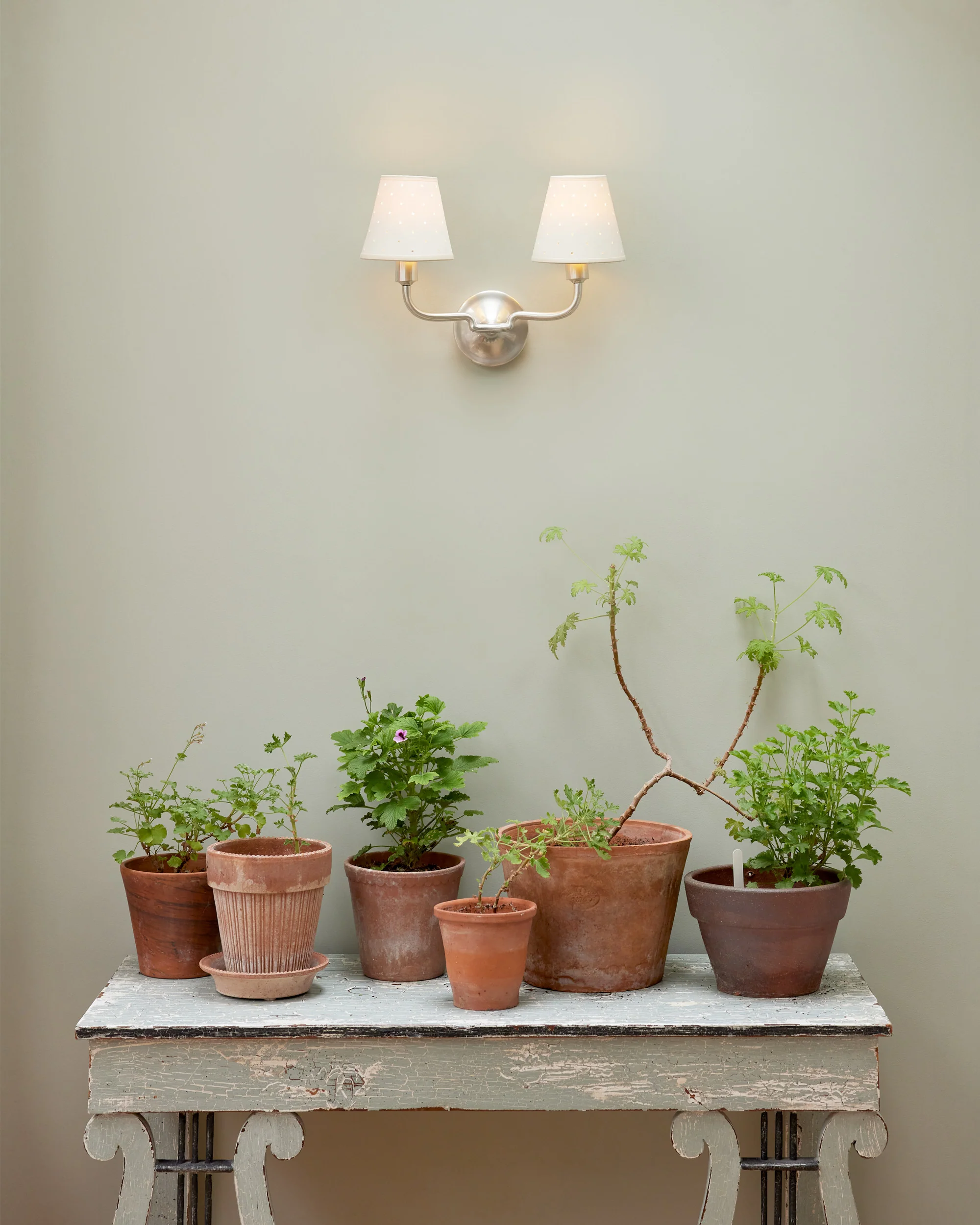 Double Wall Light, Brushed Silver - Image 2