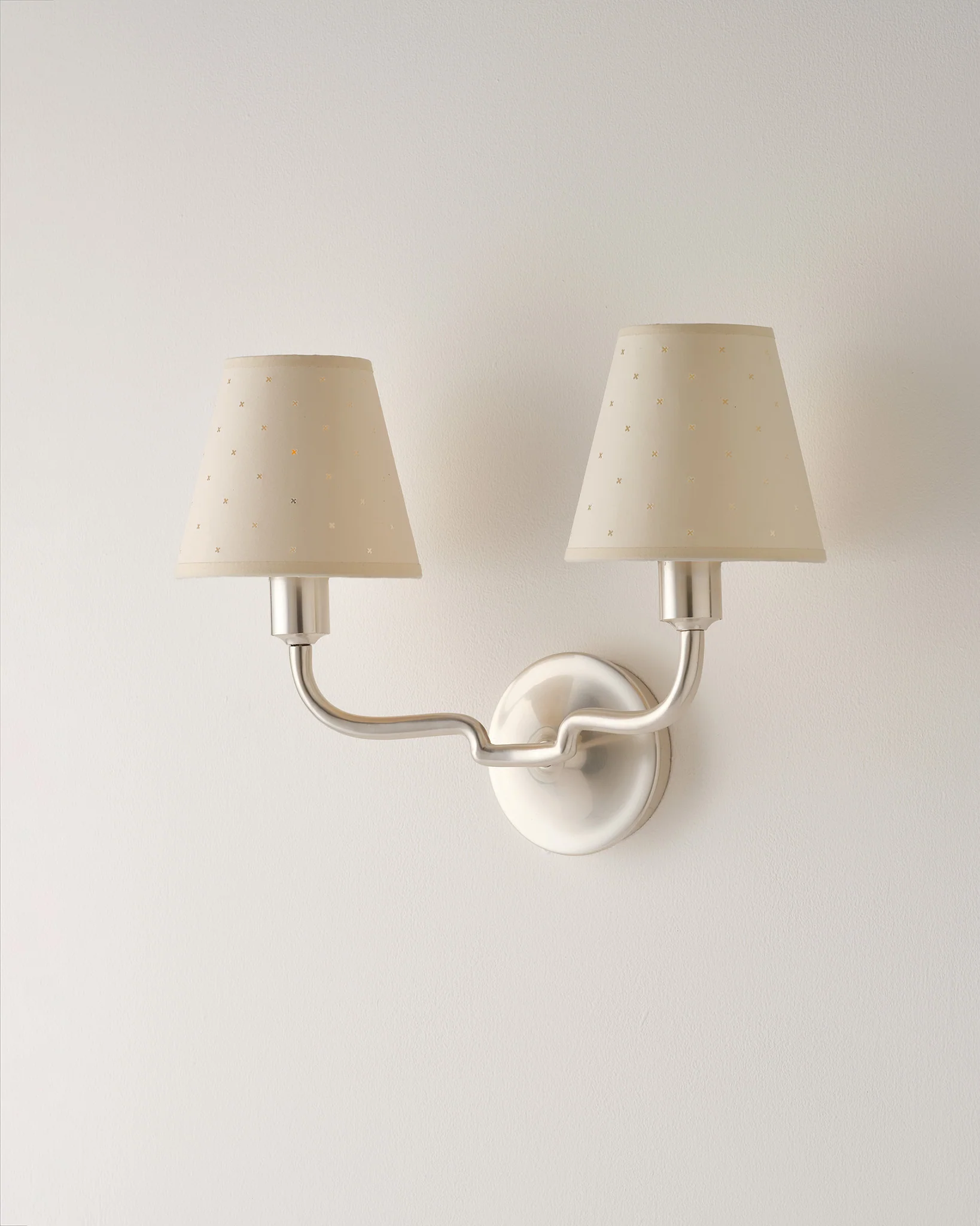 Double Wall Light, Brushed Silver - Image 5