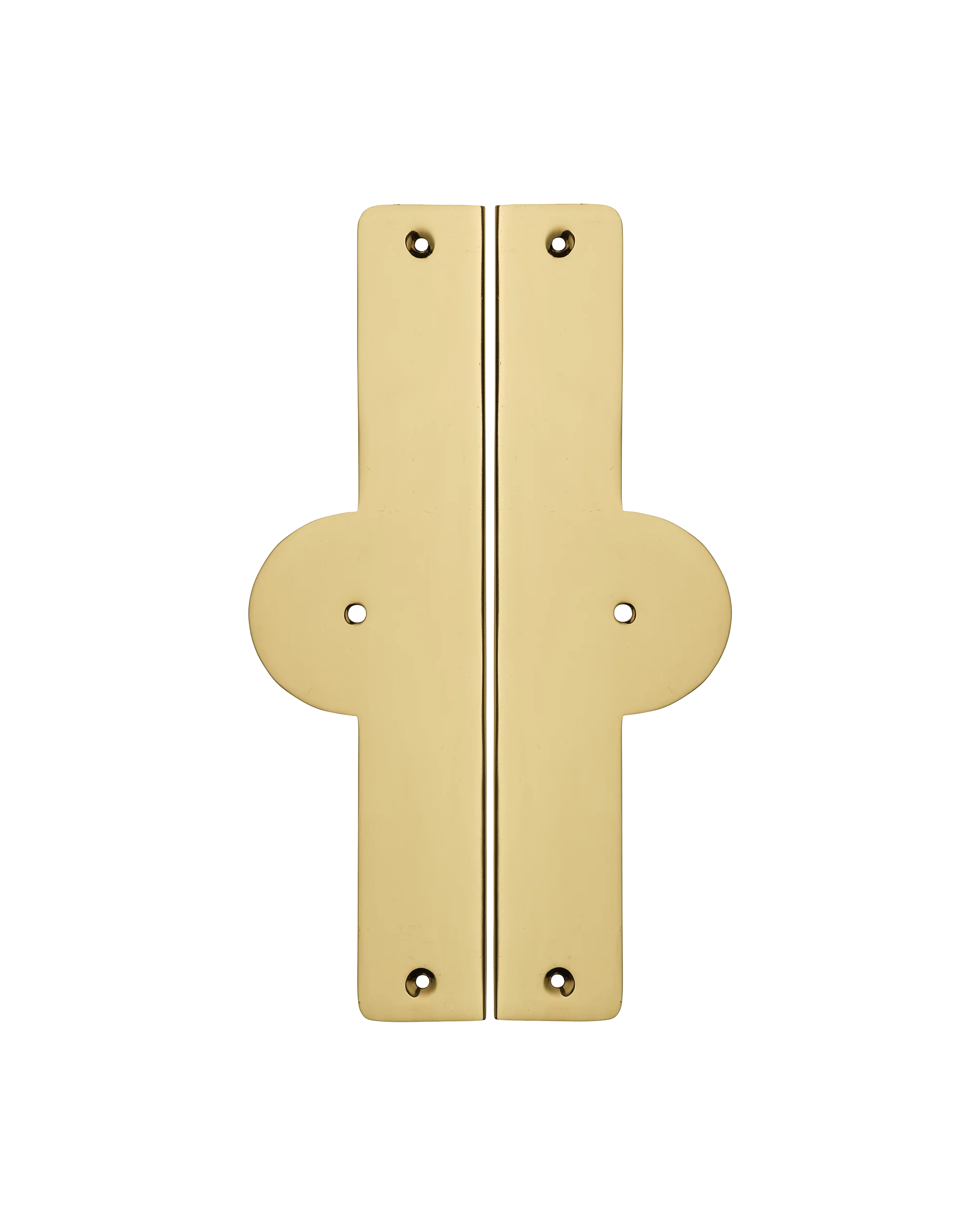 Pair of Arch Backplates, Polished Brass - Image 3