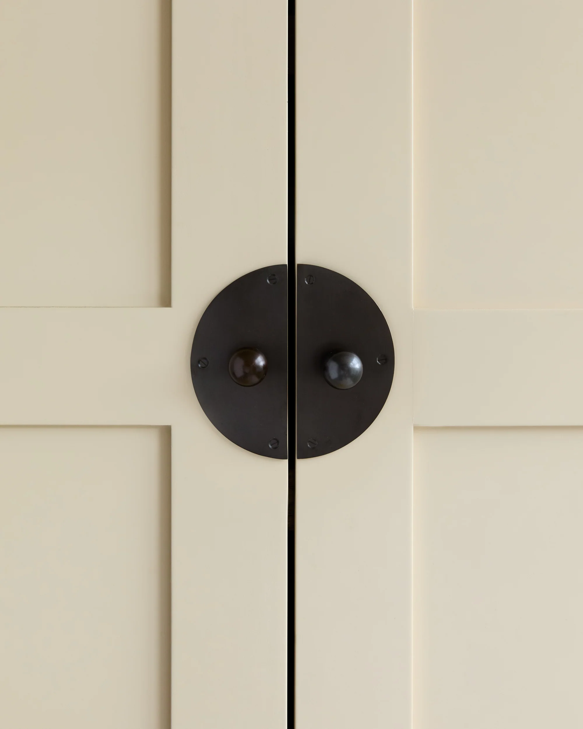 Pair of Circle Backplates, Blackened Bronze - Image 4