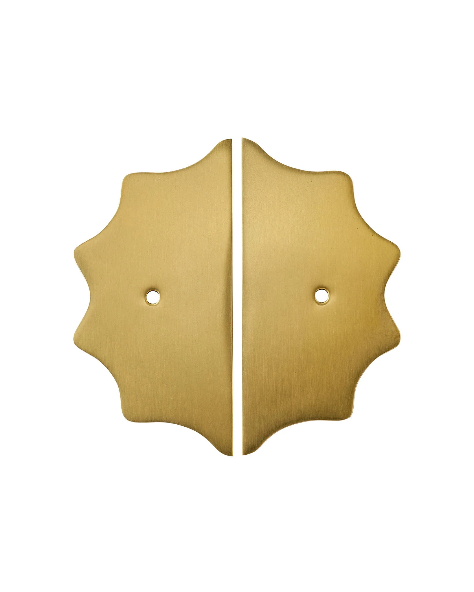 Pair of Wave Backplates, Aged Brass - Image 3