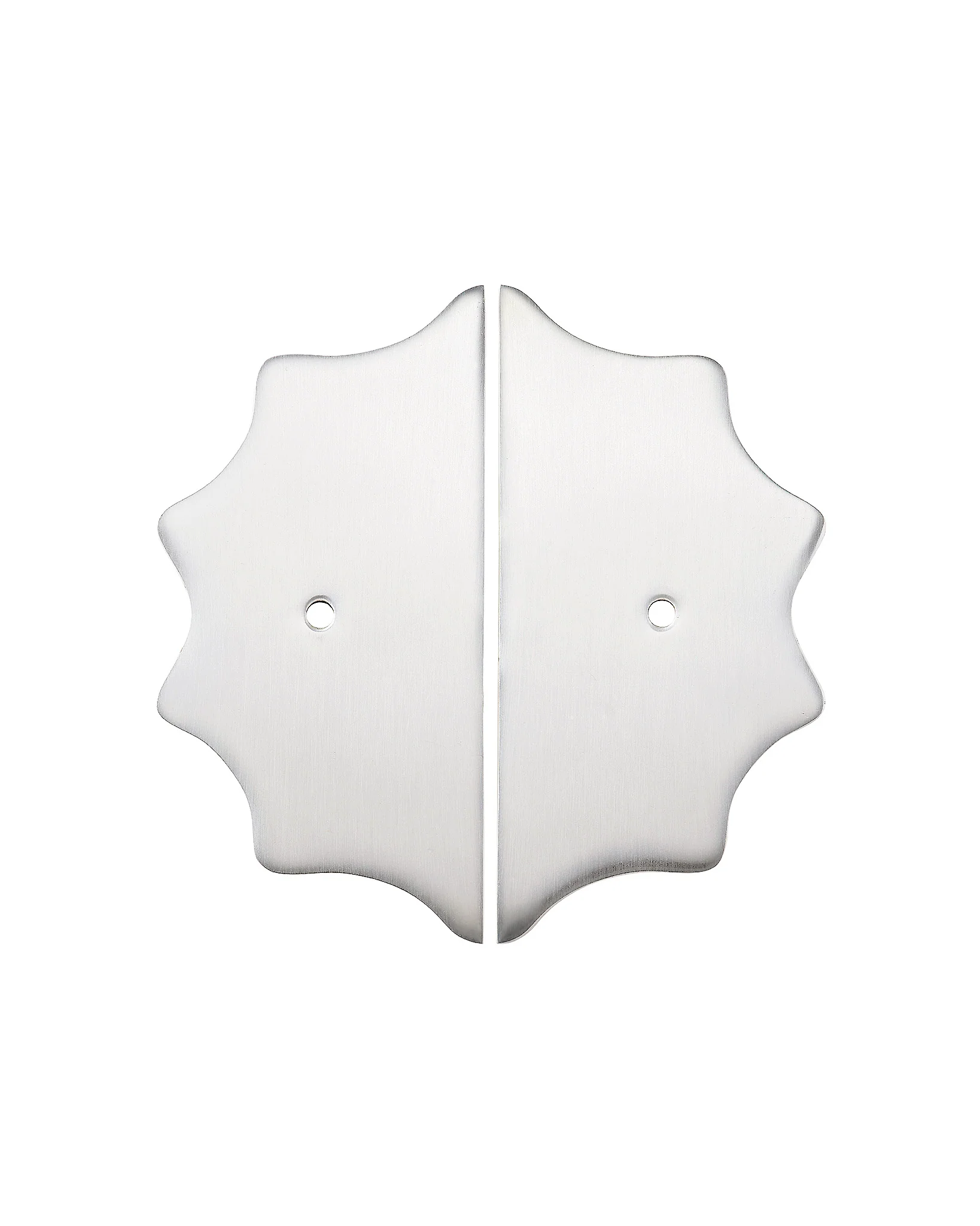 Pair of Wave Backplates, Brushed Nickel - Image 3