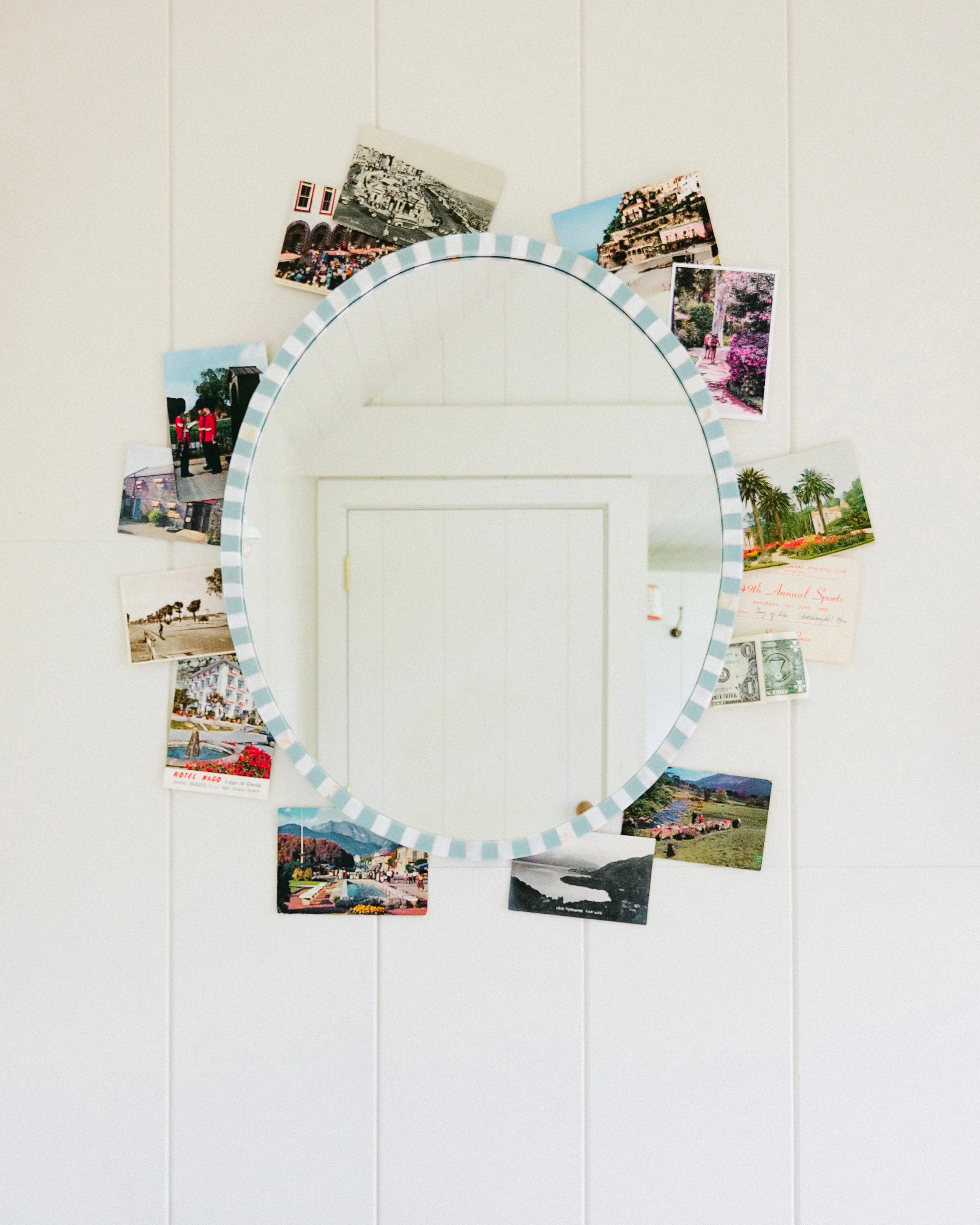 Pearl Oval Mirror, Pale Blue - Image 4