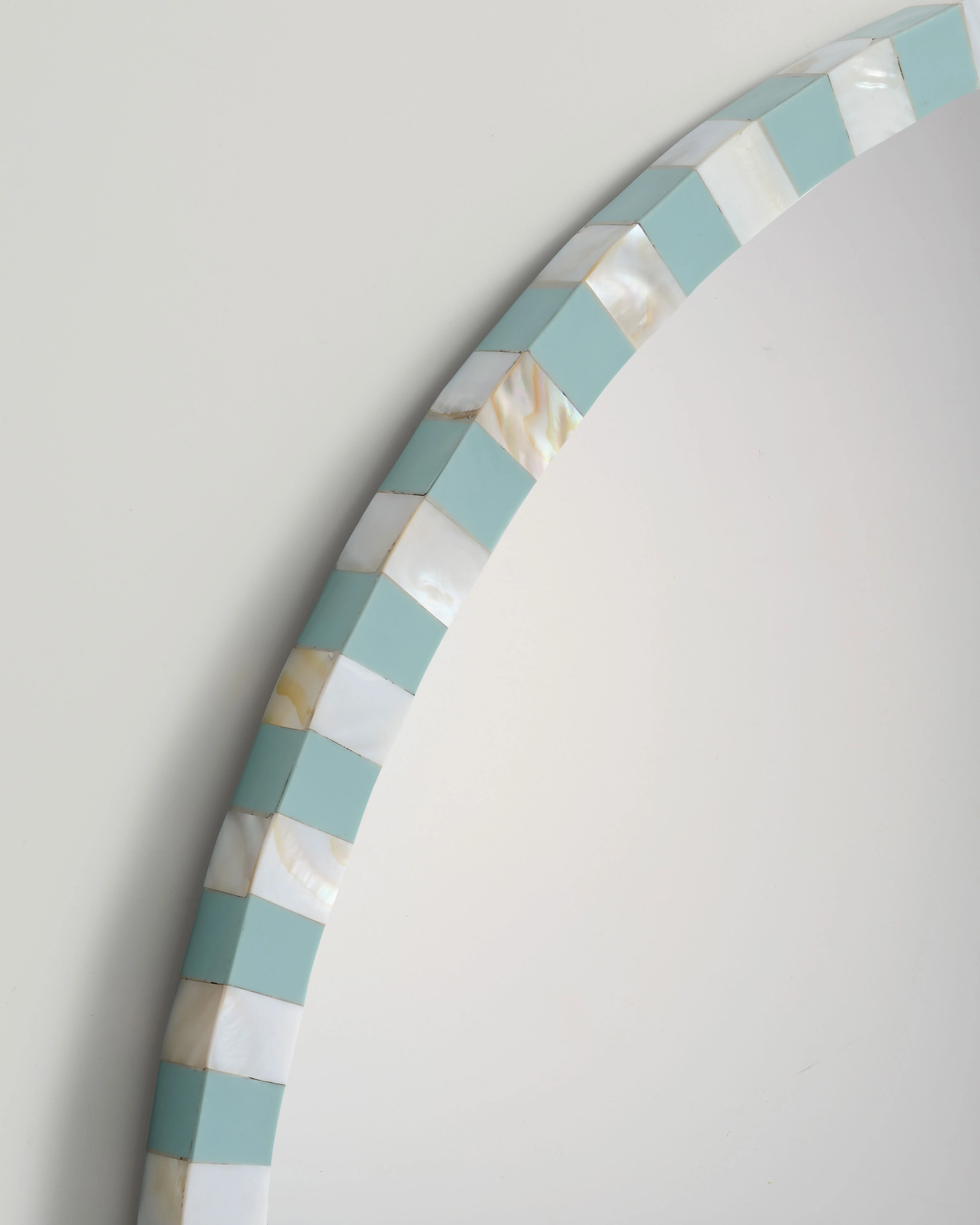 Pearl Oval Mirror, Pale Blue - Image 5