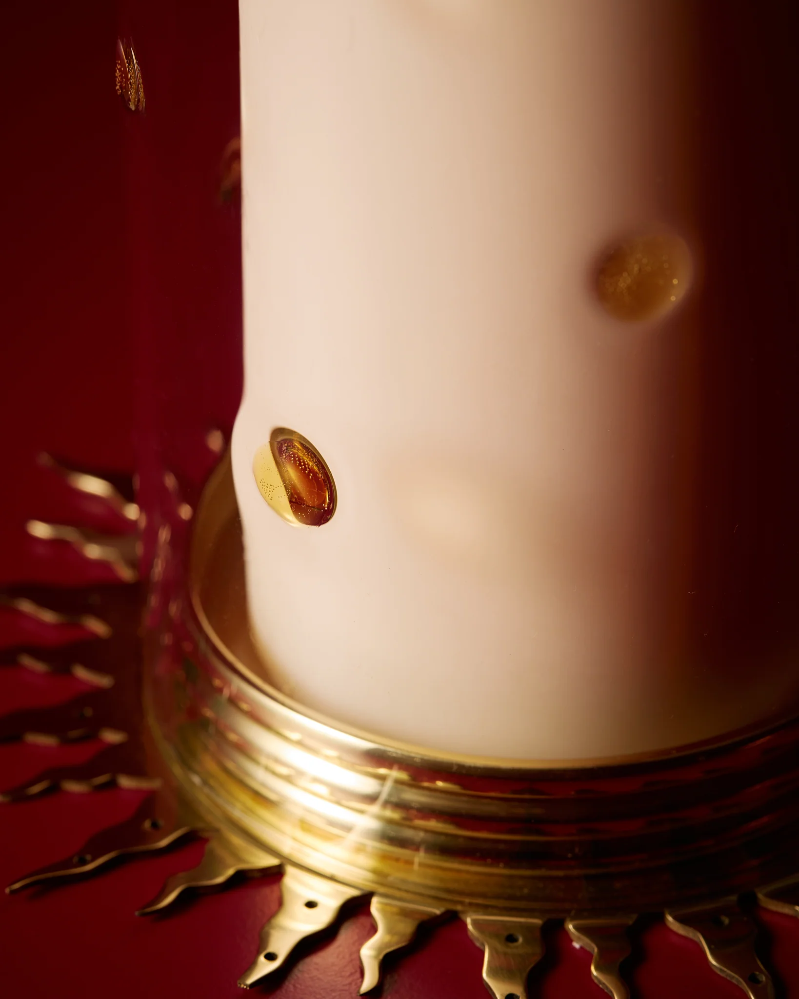 Sunburst Pillar Candle Holder, Brass - Image 4