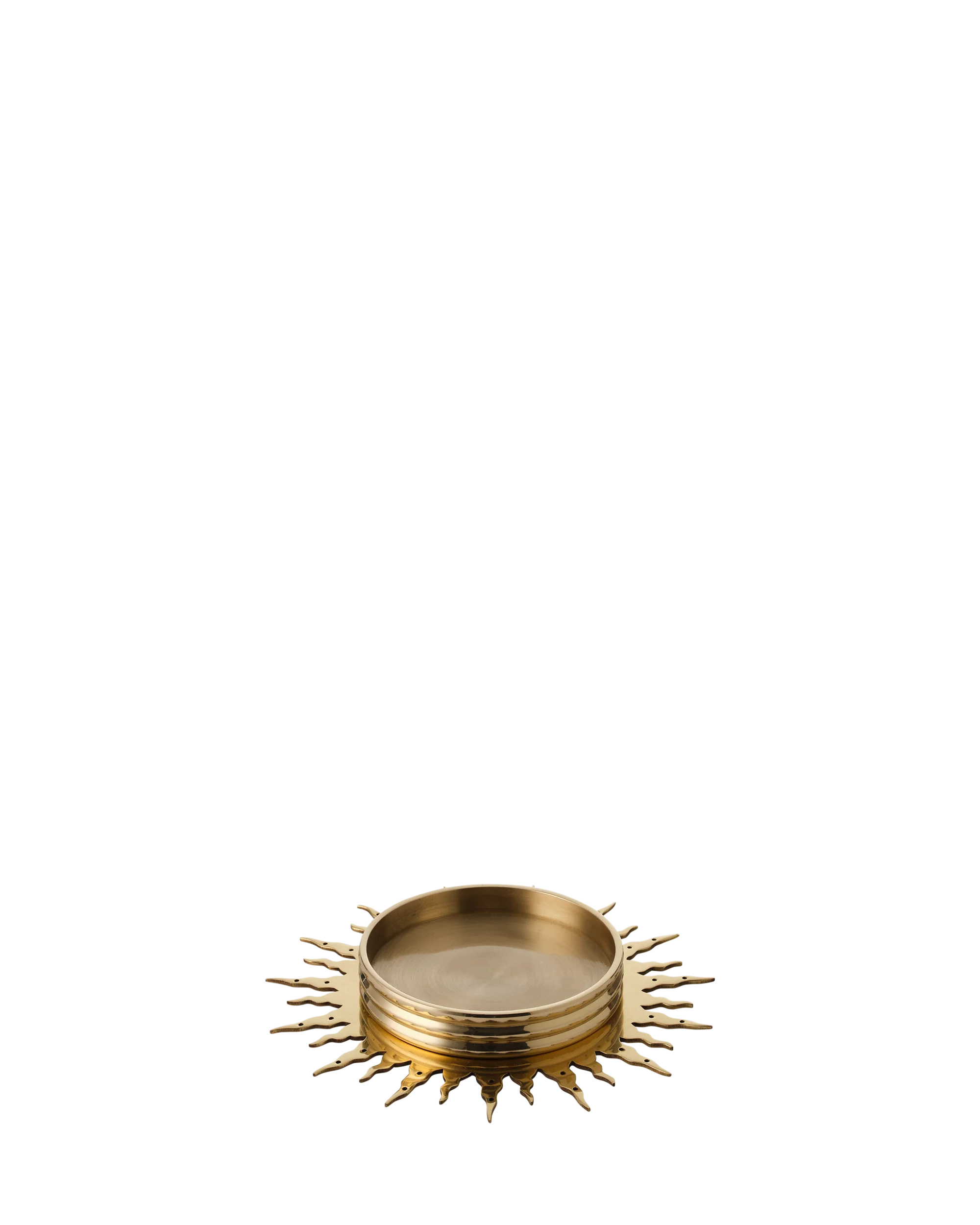 Sunburst Pillar Candle Holder, Brass - Image 5