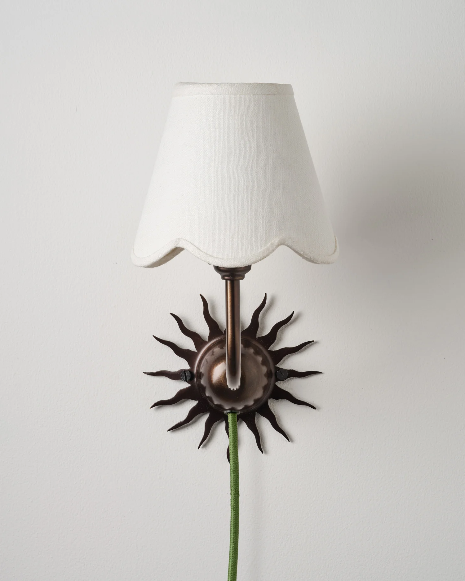 Sunburst Plug In Wall Light, Blackened Bronze - Image 4