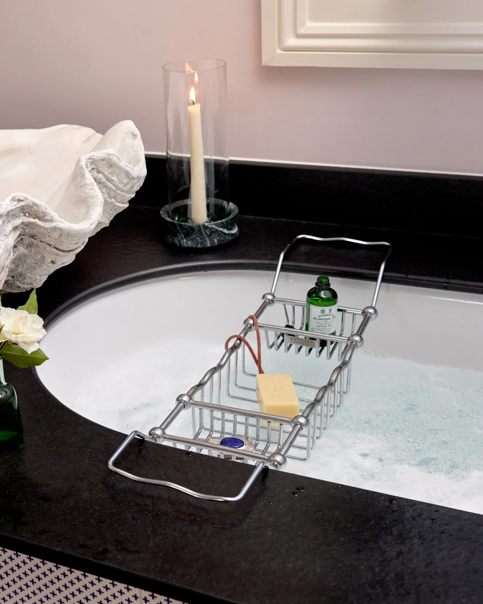 Wave Bath Caddy, Nickel - Image 3